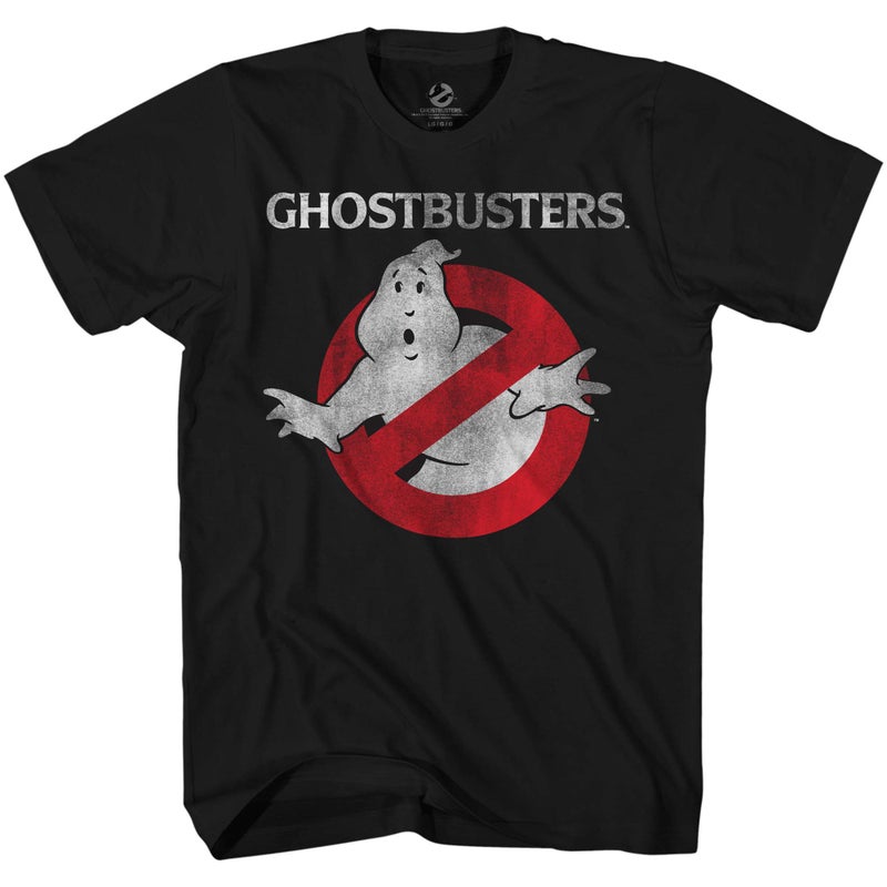 Ghostbusters Classic Men's Logo Costume T-Shirt(Black,Large)